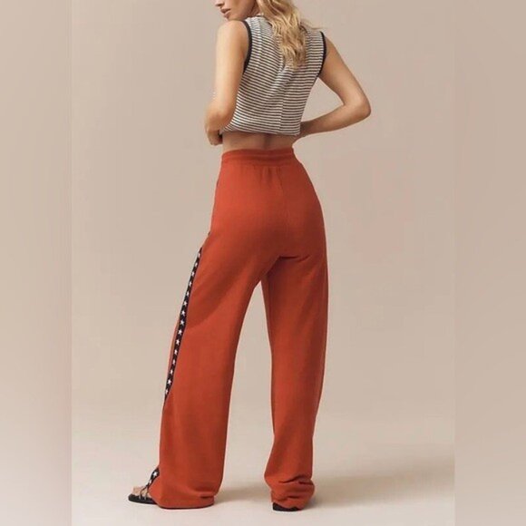 NWT Size XS -Sundry Vintage Terry Side-Stripe Wide-Leg Track Pants (NWT US$ 138) - Picture 5 of 16